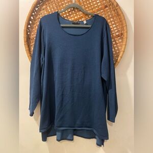 Tahari Women | Teal Knit Top | 3x